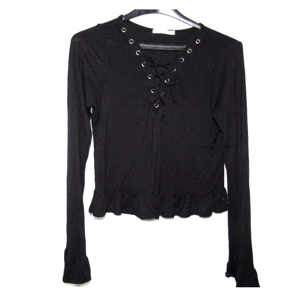 Long sleeve black shirt.